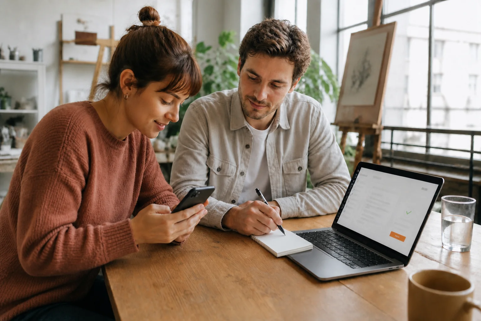 Founder observing an early customer test a working product